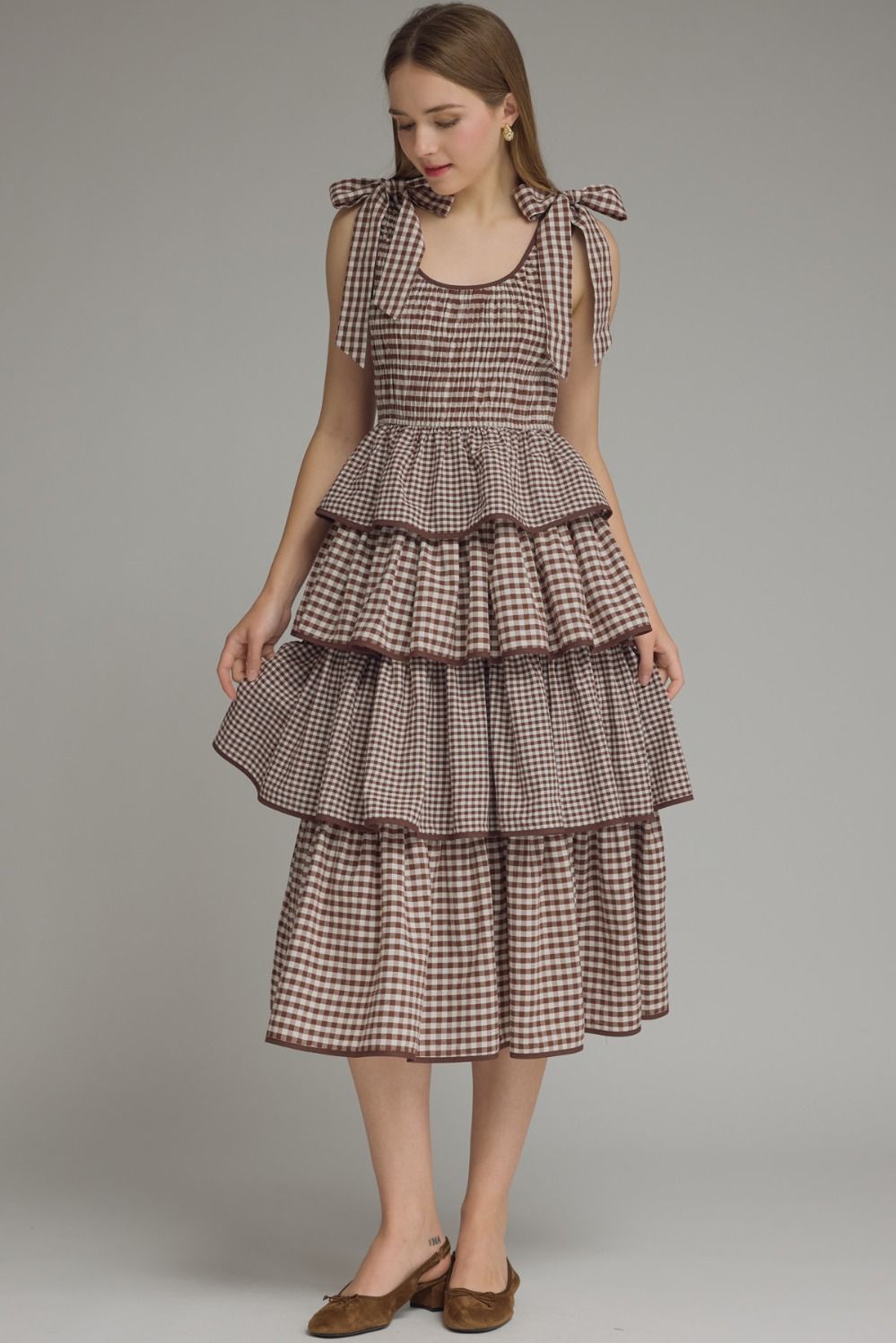 Bennett Brown Plaid Dress - She Chester