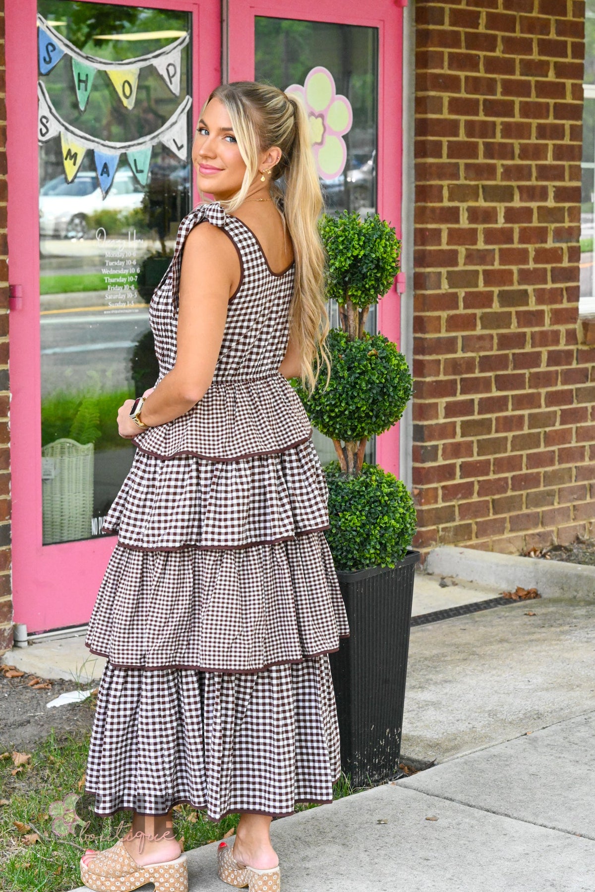Bennett Brown Plaid Dress - She Chester