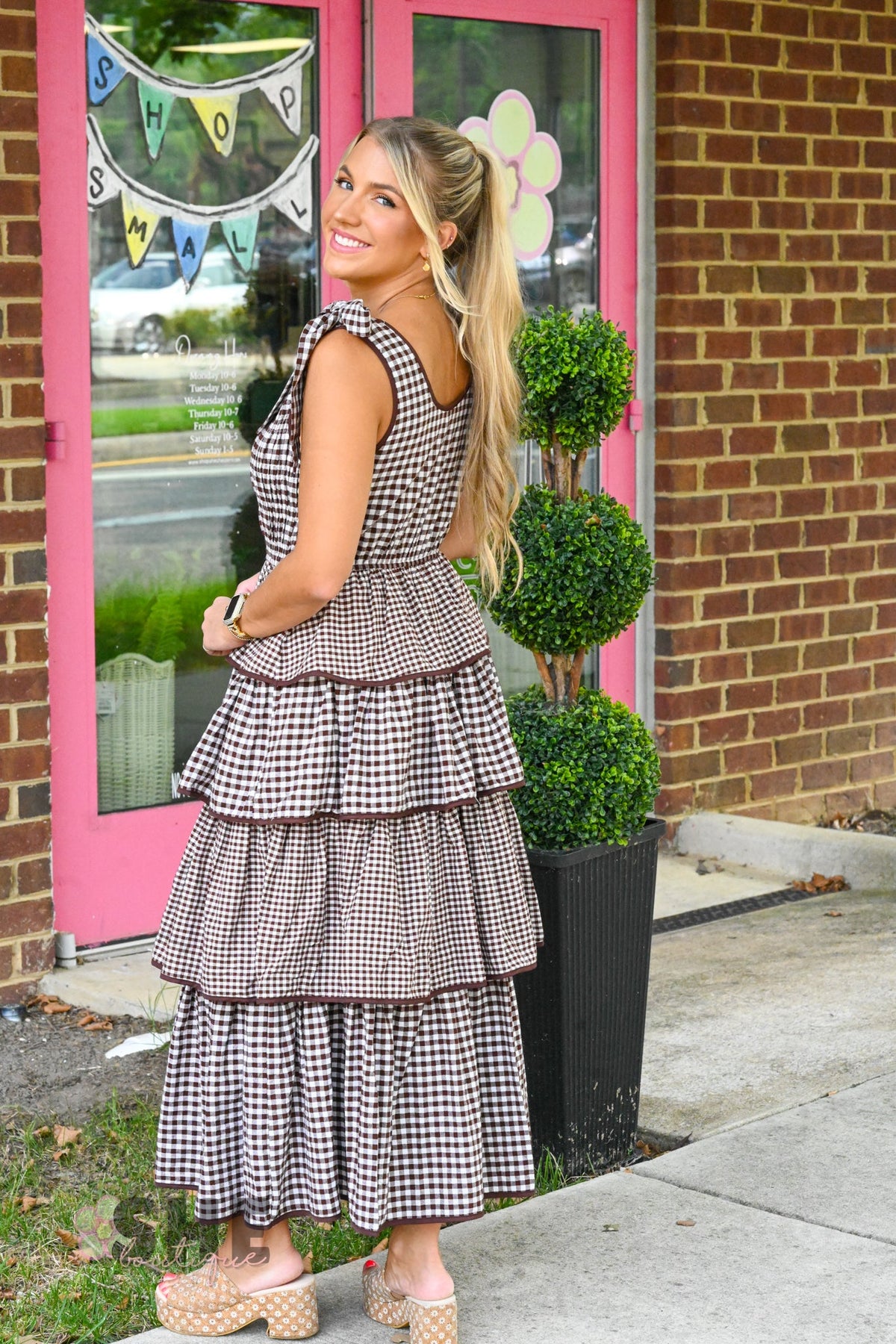 Bennett Brown Plaid Dress - She Chester