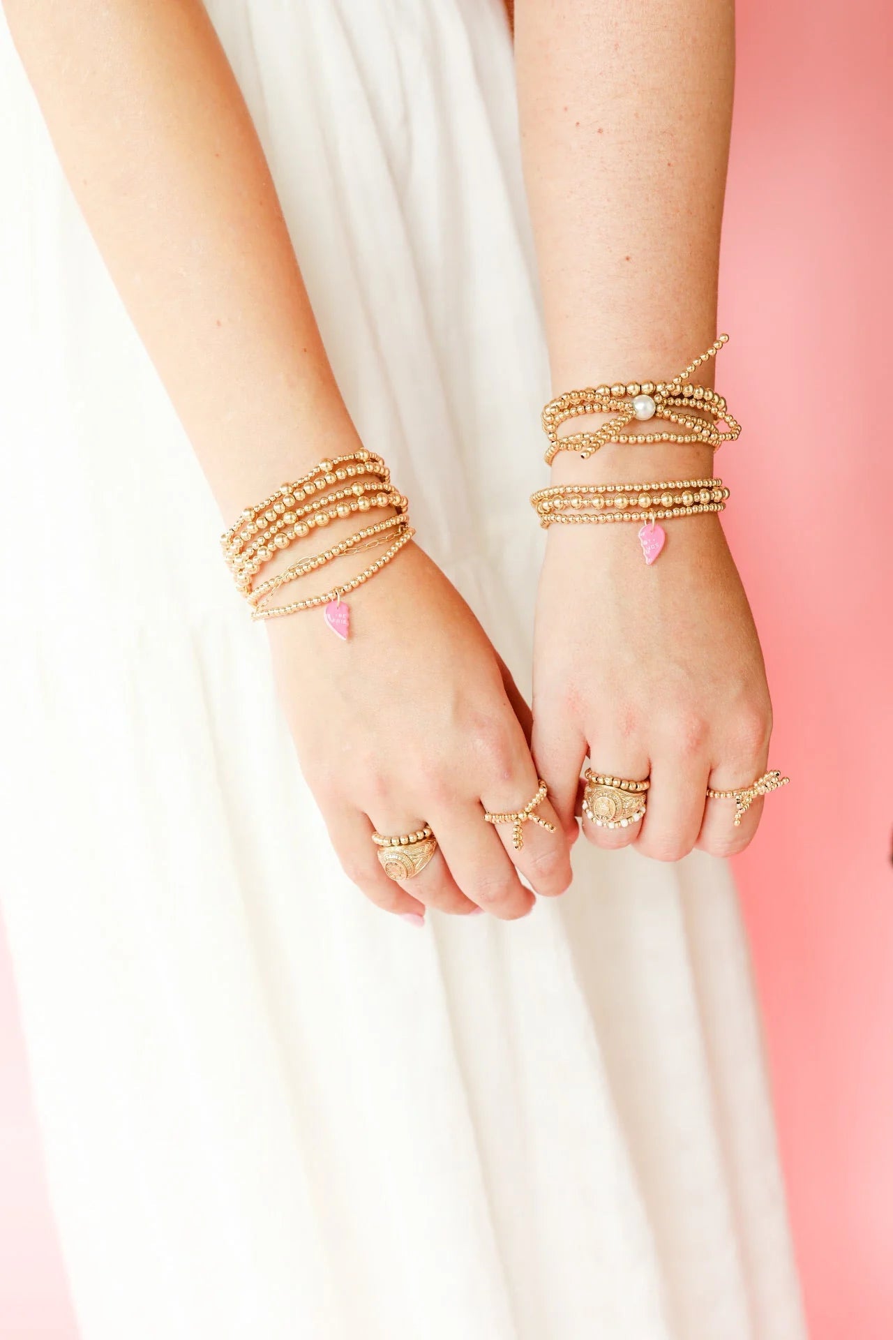 Best Friend Charm Bracelets Set Stack Standard Size - She Chester