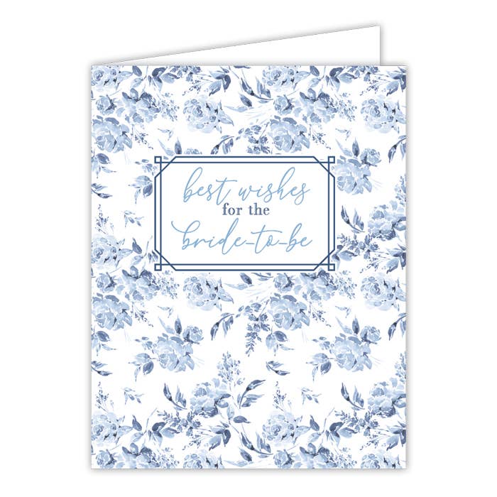 Best Wishes For The Bride To Be Blue Florals Greeting Card - She Chester