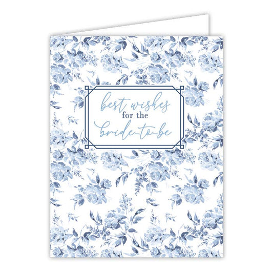 Best Wishes For The Bride To Be Blue Florals Greeting Card - She Chester