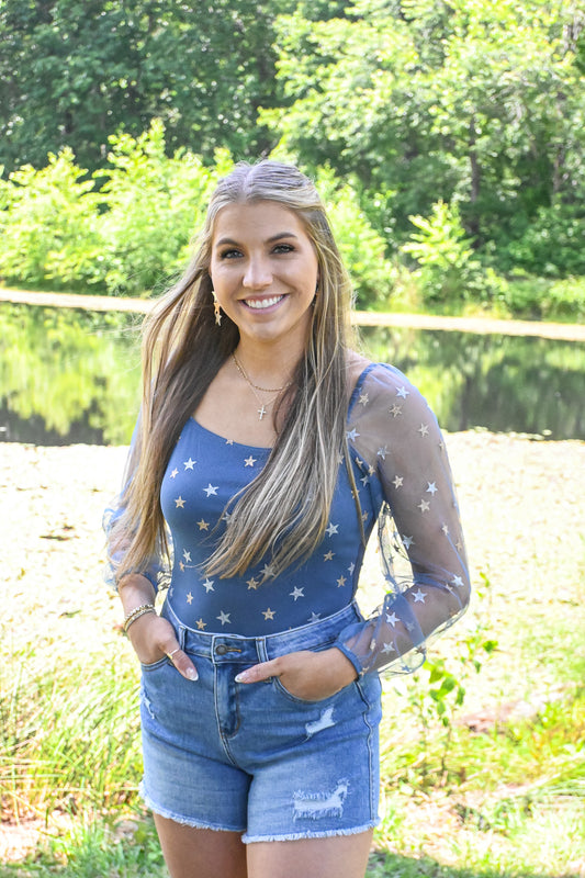 Starry Night Blue Bodysuit -