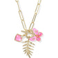 Bianca Butterfly Charm Necklace Gold Pink Mix - She Chester