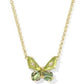 Bianca Butterfly Pendant Necklace Gold Green Mix - She Chester