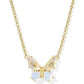 Bianca Butterfly Pendant Necklace Gold Iridescent White Mix - She Chester