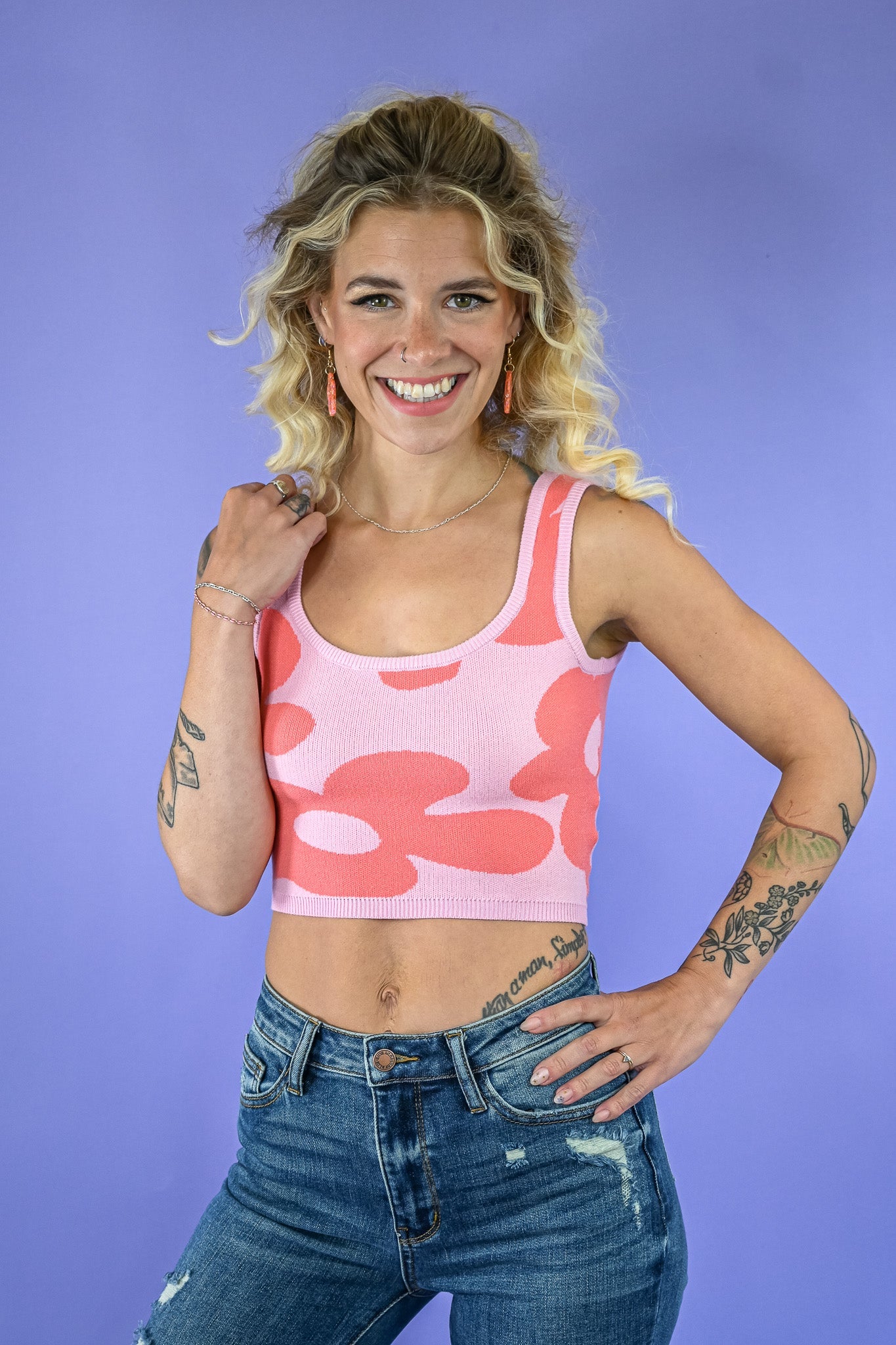 Bikini Bottom Sweater Crop Tank - She Chester
