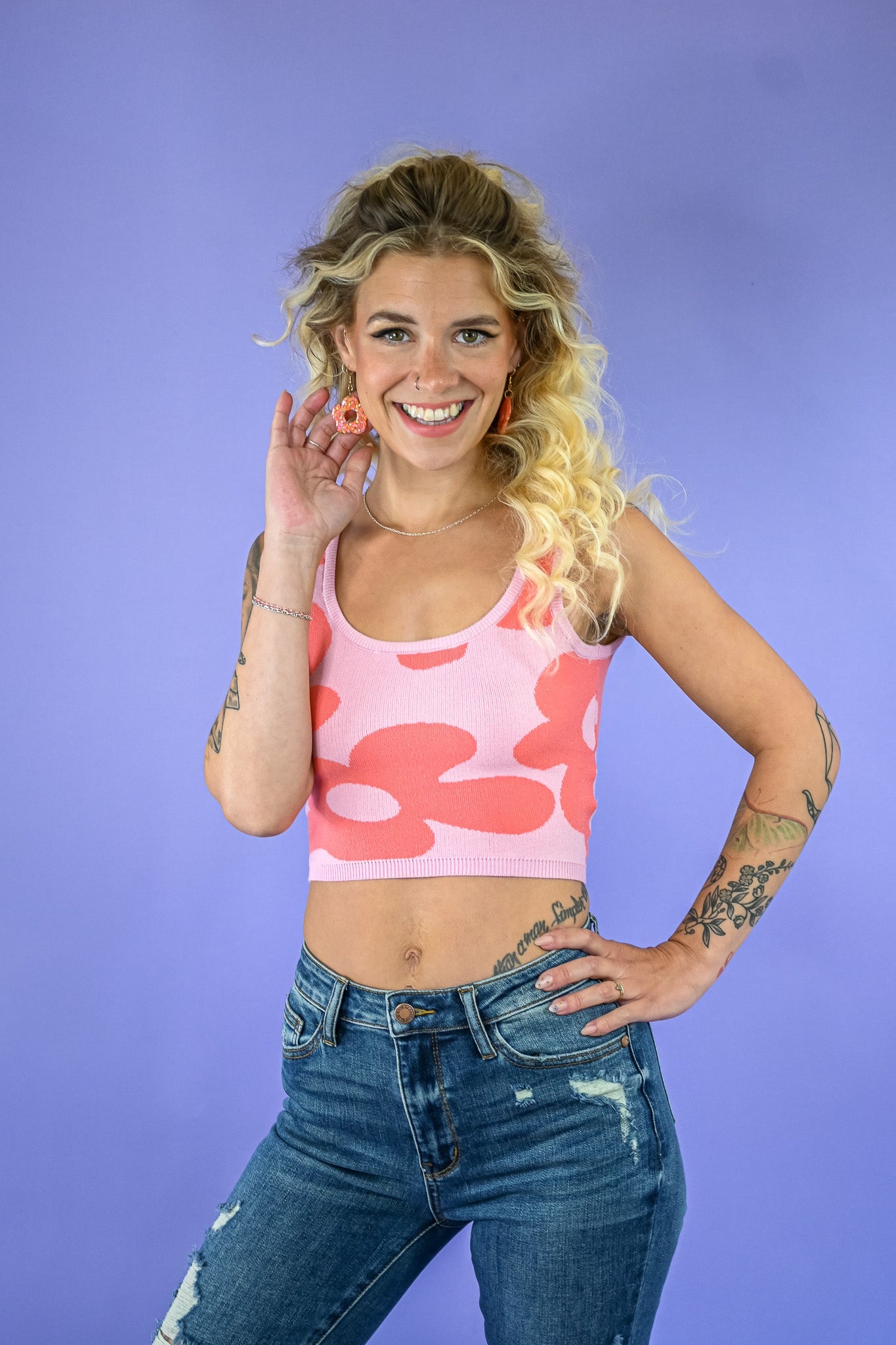 Bikini Bottom Sweater Crop Tank - She Chester