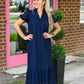 Birdie Navy Lace Maxi Dress - She Chester