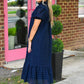 Birdie Navy Lace Maxi Dress - She Chester