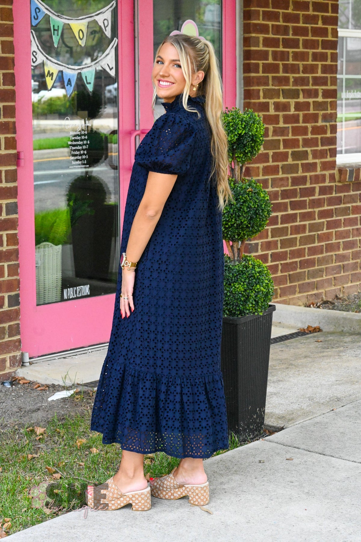 Birdie Navy Lace Maxi Dress - She Chester