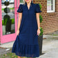 Birdie Navy Lace Maxi Dress - She Chester