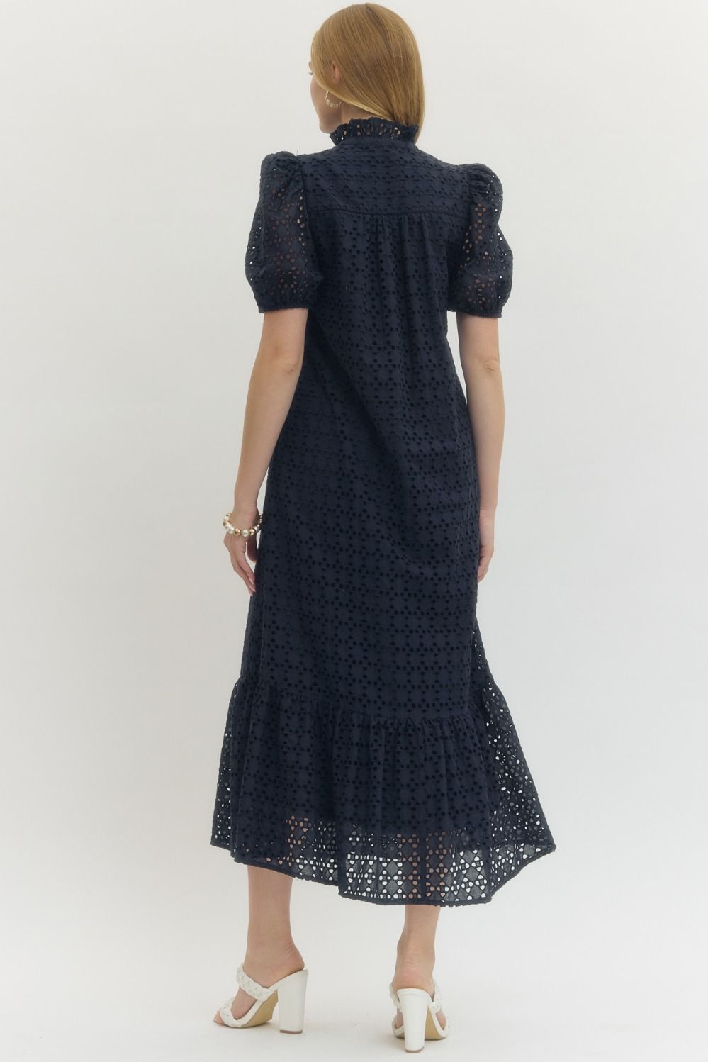 Birdie Navy Lace Maxi Dress - She Chester