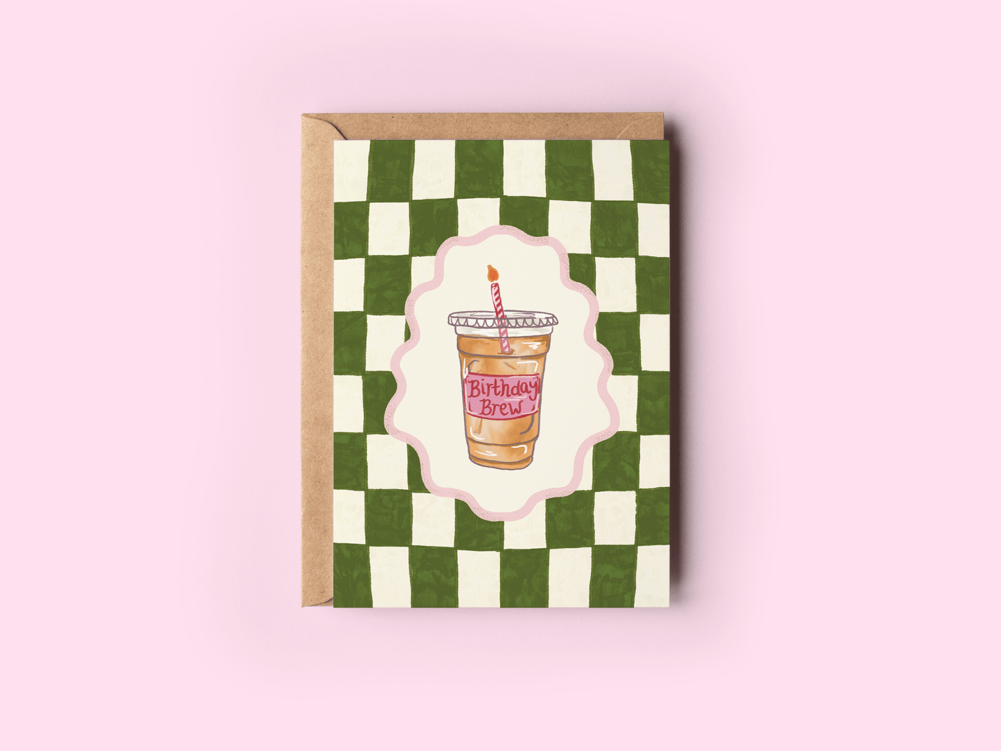 Birthday Brew Iced Coffee Coquette Caffeine Greeting Card - She Chester