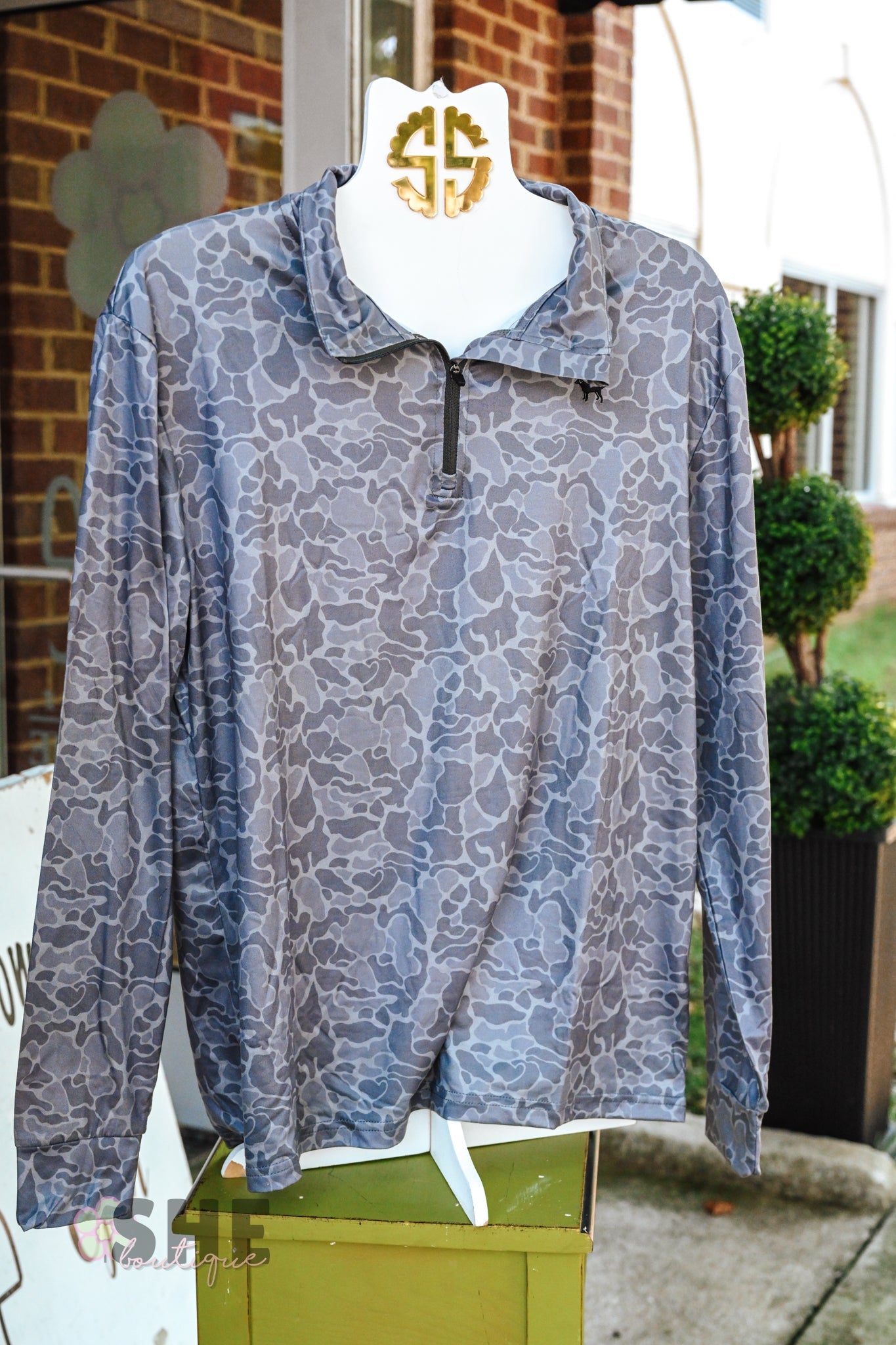 Black Camo Half Zip SS26 - She Chester