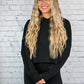 Black Cropped Hoodie - She Chester