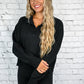 Black Cropped Quarter Zip Pullover - She Chester