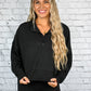 Black Cropped Quarter Zip Pullover - She Chester