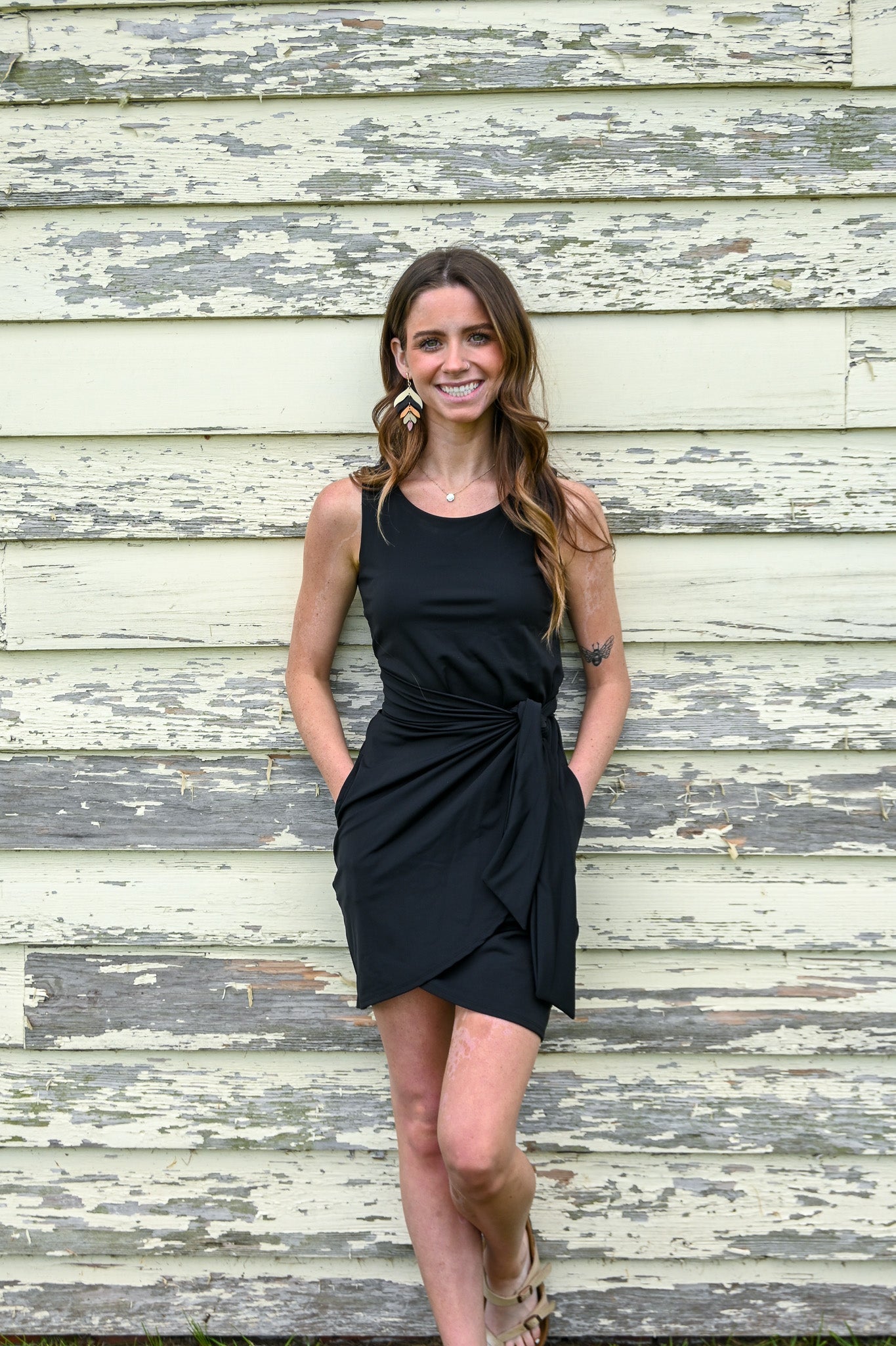 Black Kira Cabo Wrap Dress - She Chester