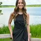 Black Kira Cabo Wrap Dress - She Chester