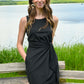 Black Kira Cabo Wrap Dress - She Chester