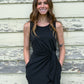 Black Kira Cabo Wrap Dress - She Chester