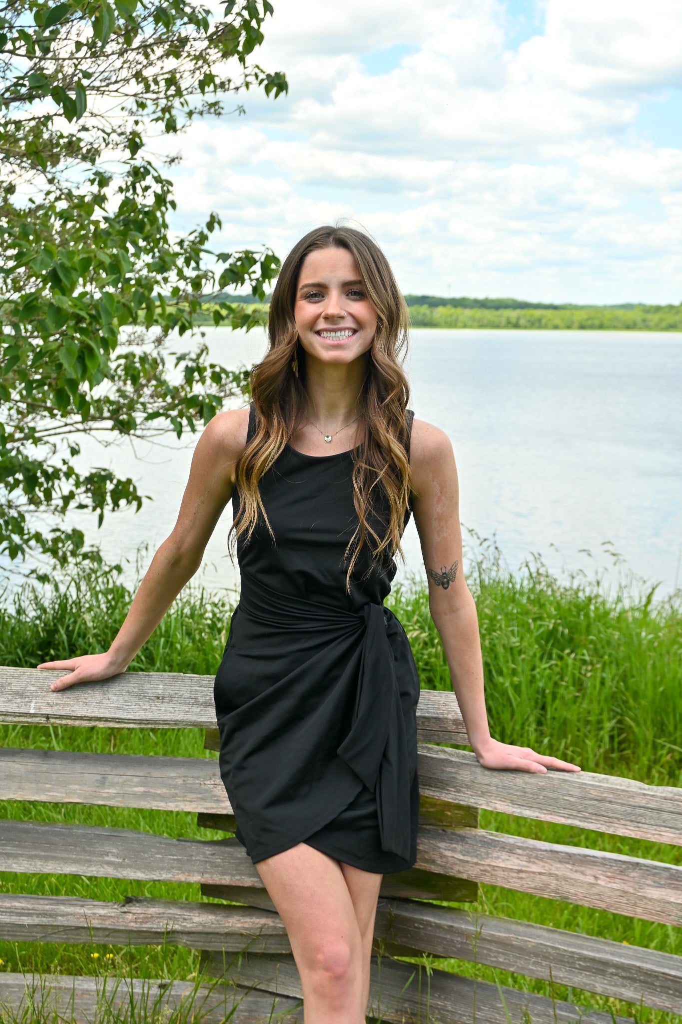 Black Kira Cabo Wrap Dress - She Chester