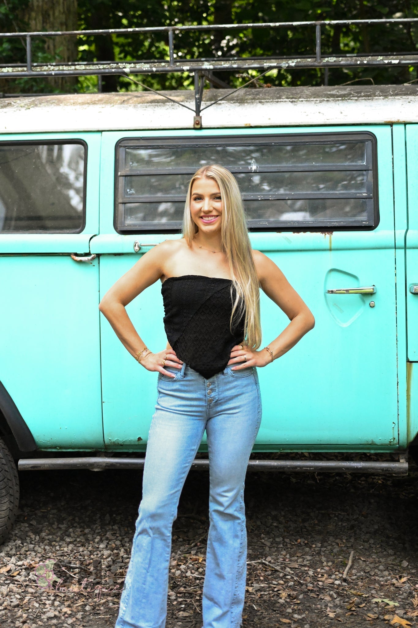 Black Lace Bandana Top - She Chester