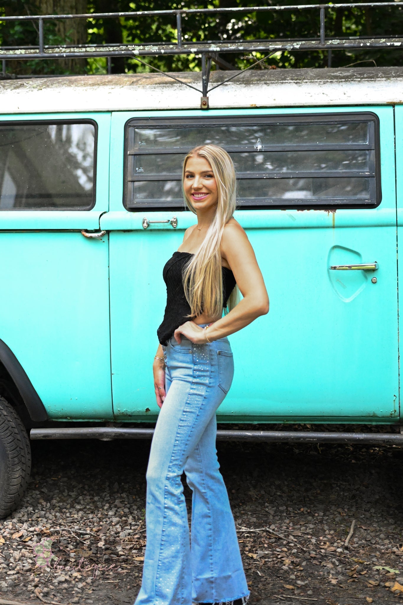 Black Lace Bandana Top - She Chester