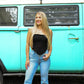 Black Lace Bandana Top - She Chester