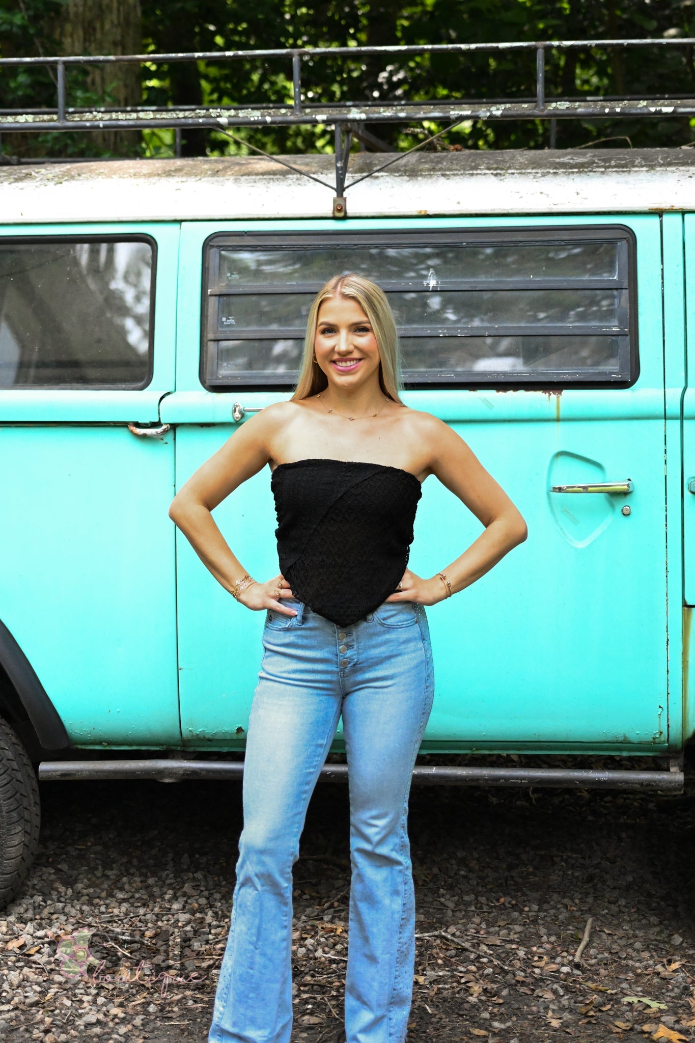 Black Lace Bandana Top - She Chester