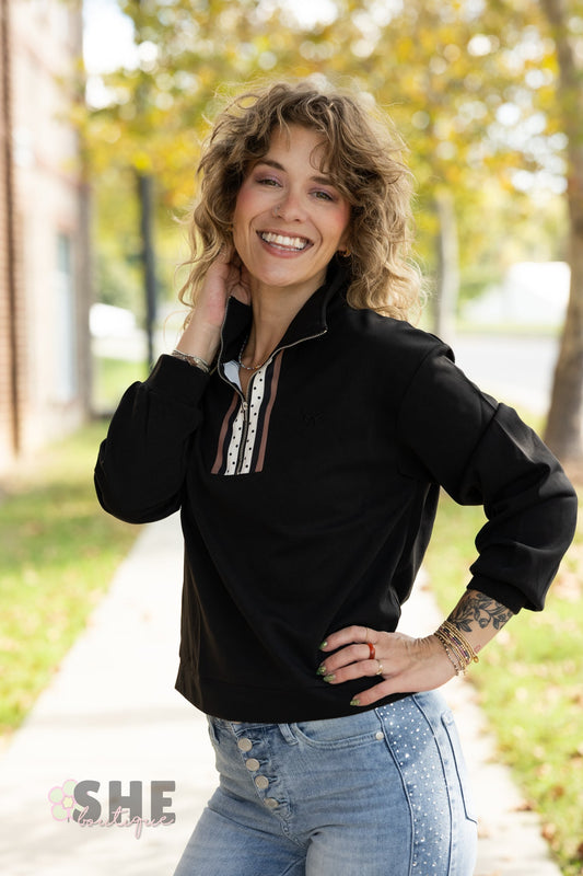 Black Polka Dot Pullover - She Chester