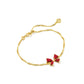 Blair Bow Sm Chain Bracelet Bright Red Drusy - She Chester