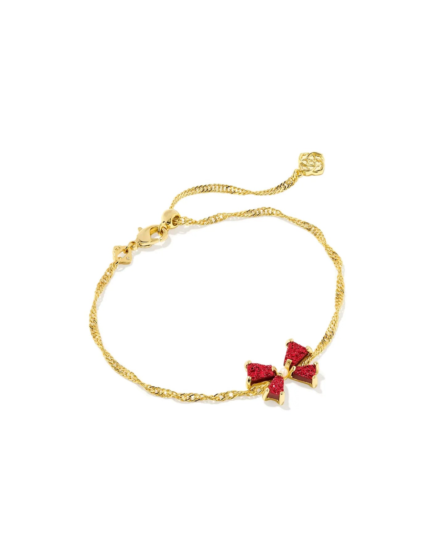 Blair Bow Sm Chain Bracelet Bright Red Drusy - She Chester