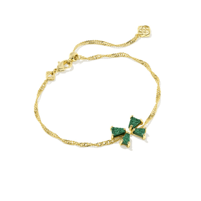 Blair Bow Sm Chain Bracelet Emerald Drusy - She Chester