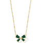 BLAIR BOW SMALL SHORT PENDANT NECKLACE GOLD EMERALD DRUSY - She Chester