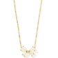 BLAIR BOW SMALL SHORT PENDANT NECKLACE GOLD IRIDESCENT DRUSY - She Chester