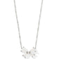 BLAIR BOW SMALL SHORT PENDANT NECKLACE SILVER IRIDESCENT DRUSY - She Chester
