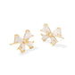 BLAIR BOW SMALL STUD EARRINGS GOLD IRIDESCENT DRUSY - She Chester