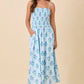 Blaire Blue Flower Midi Dress - She Chester