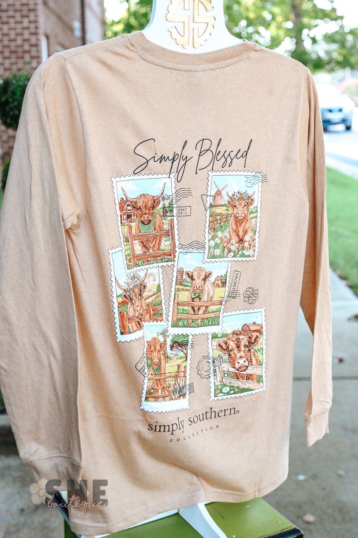 Blessed Heffer Stamps LS Tee - She Chester