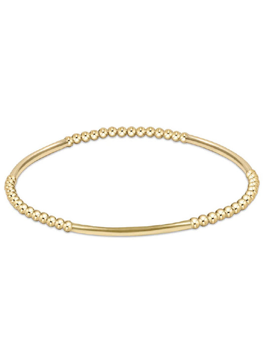 Bliss Bar Gold Pattern 2.5mm Bead Bracelet - She Chester