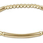 Bliss Bar Gold Pattern 3mm Bead Bracelet - Gold - She Chester