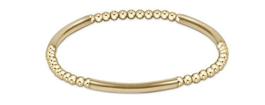 Bliss Bar Gold Pattern 3mm Bead Bracelet - Gold - She Chester