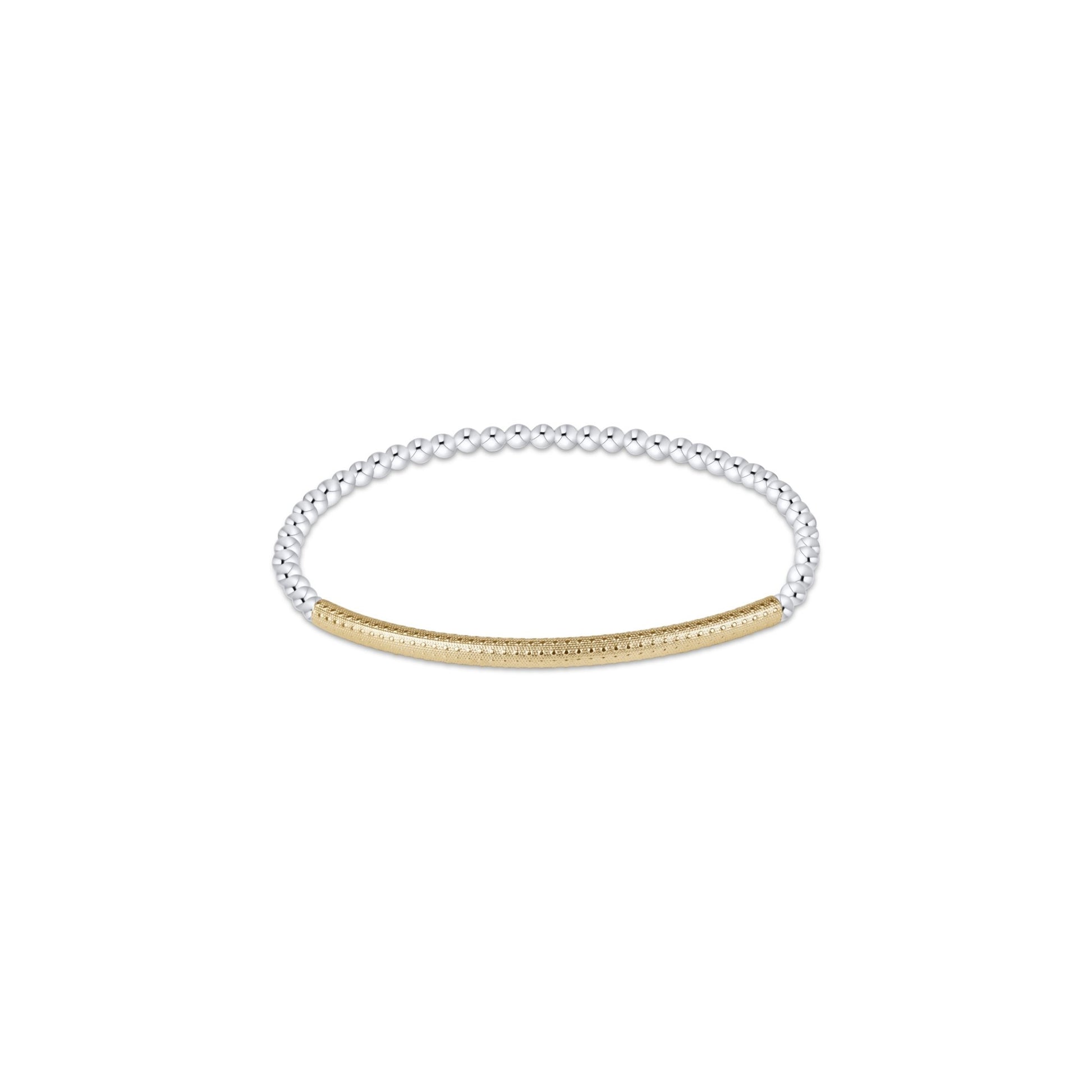 Bliss Bar Textured Mixed Metal 3mm Bracelet - She Chester