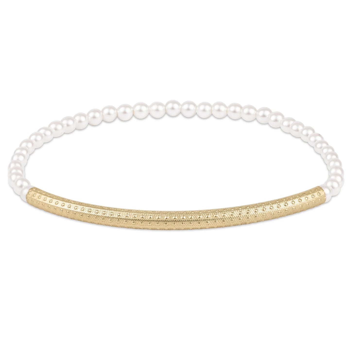 Bliss Bar Textured Pearl 3mm Bracelet - She Chester