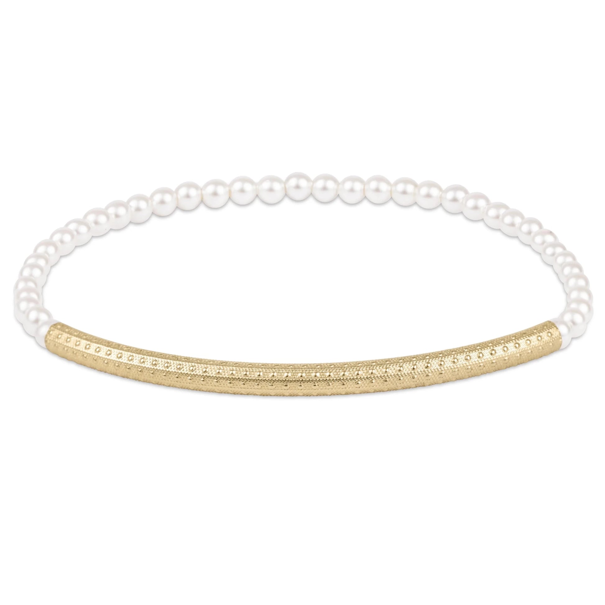 Bliss Bar Textured Pearl 3mm Bracelet - She Chester