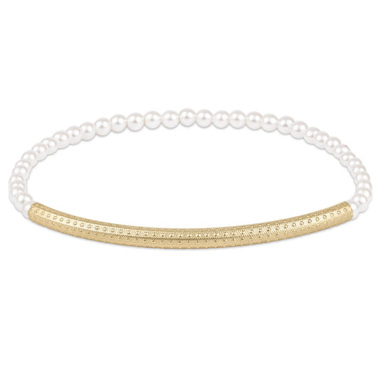 Bliss Bar Textured Pearl 3mm Bracelet - She Chester