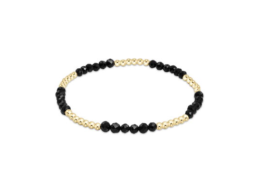 Blissful 2.5mm Bracelet - Faceted Onyx - She Chester