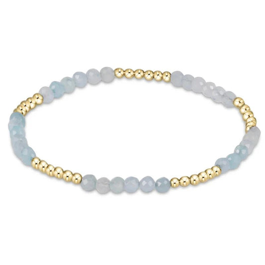 BLISSFUL PATTERN 2.5MM BEAD BRACELET - AQUAMARINE - She Chester